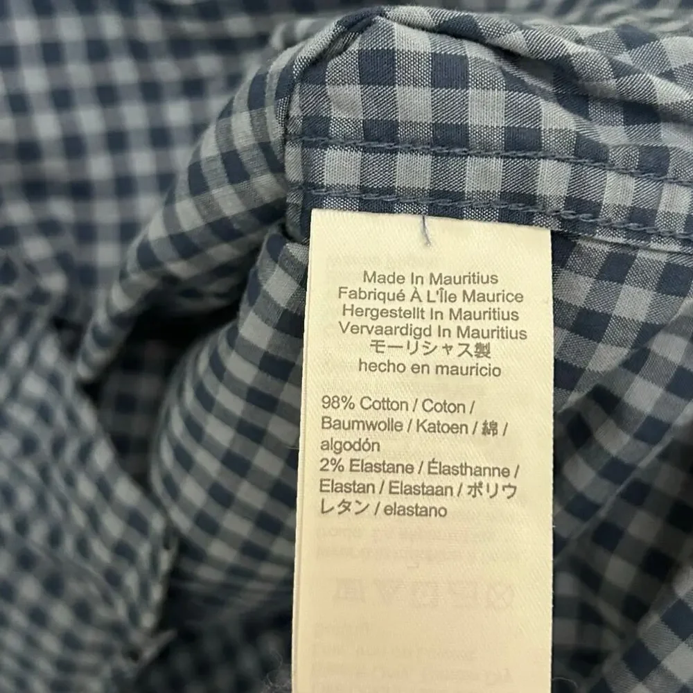 J. Crew Blue Plaid Flex Washed Slim Long Sleeve Button Down Sz M